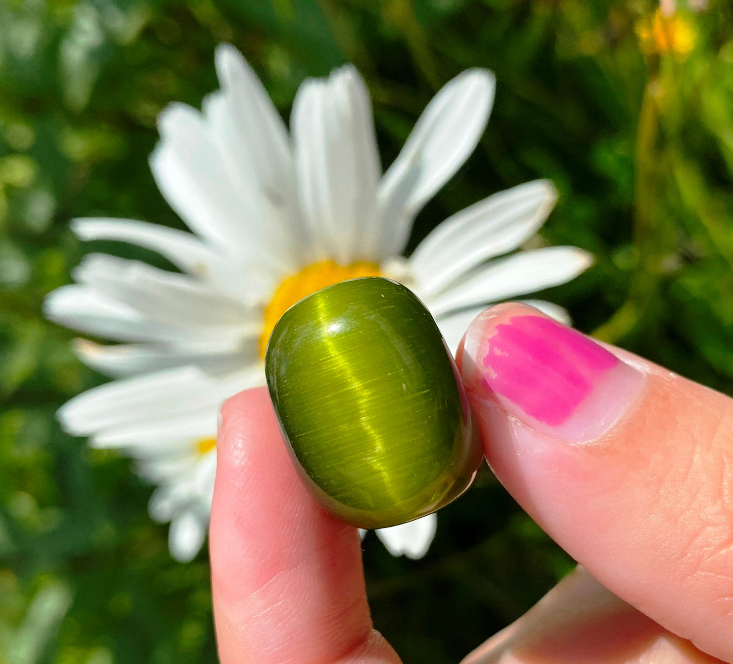 Green cat's eye Tumblestones