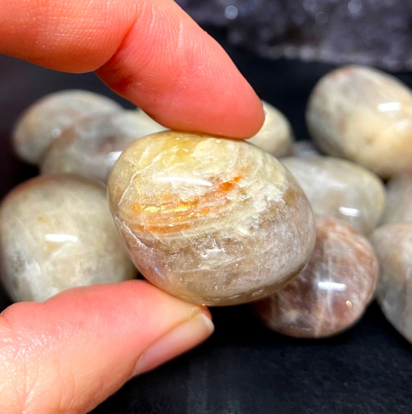 Belomorite Moonstone Tumblestones