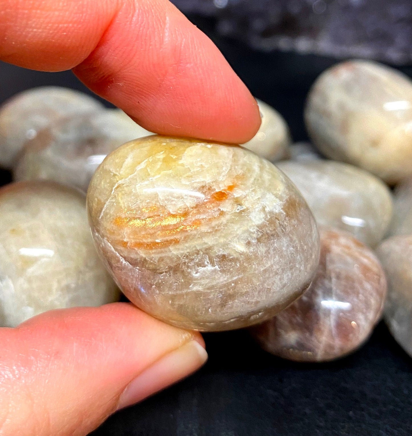 Belomorite Moonstone Tumblestones