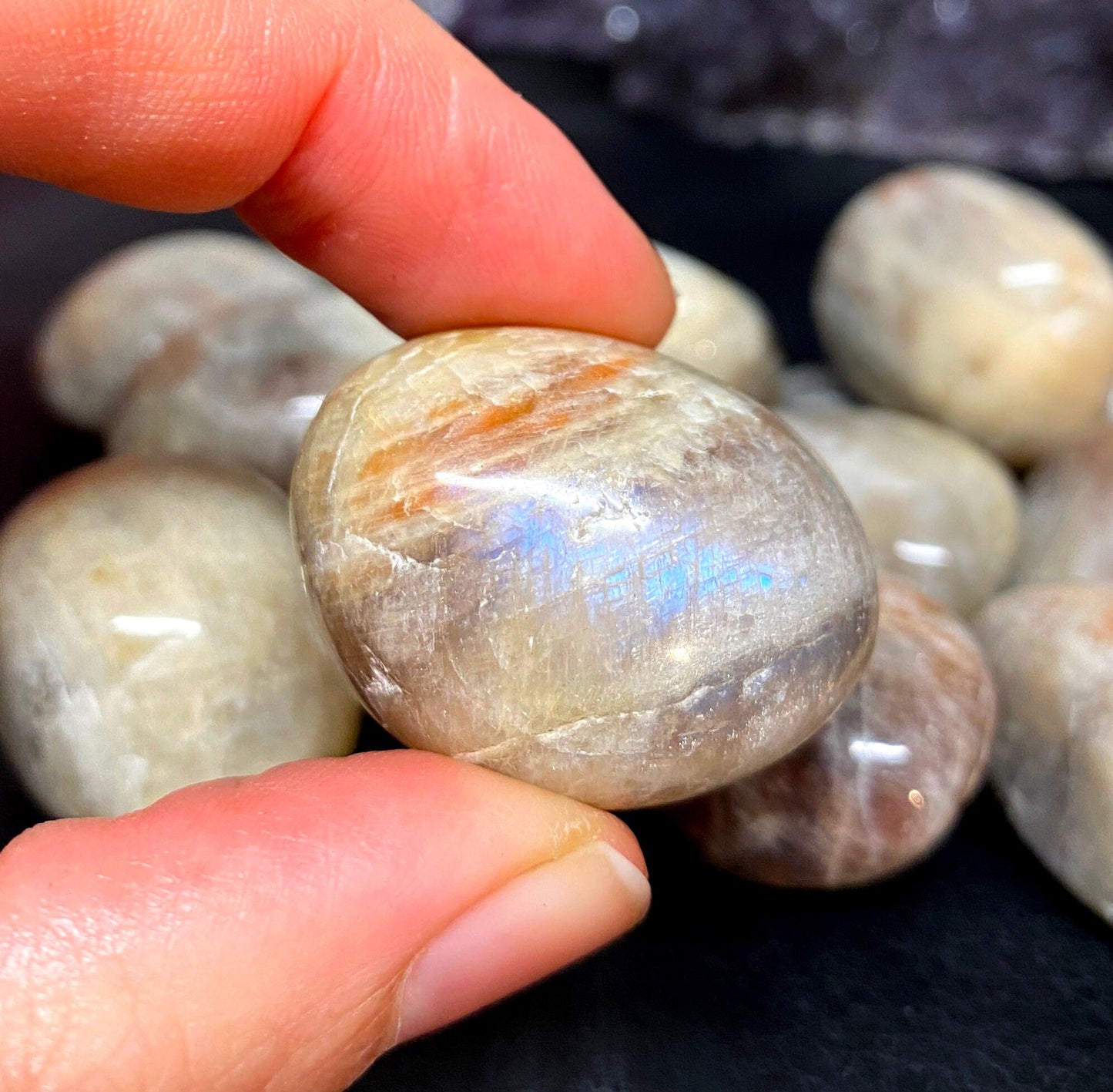 Belomorite Moonstone Tumblestones
