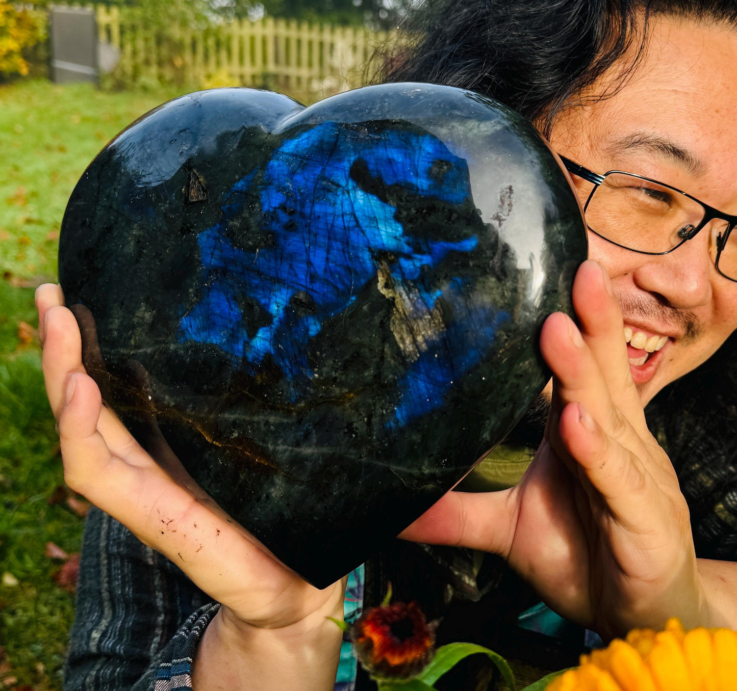 Labradorite Heart