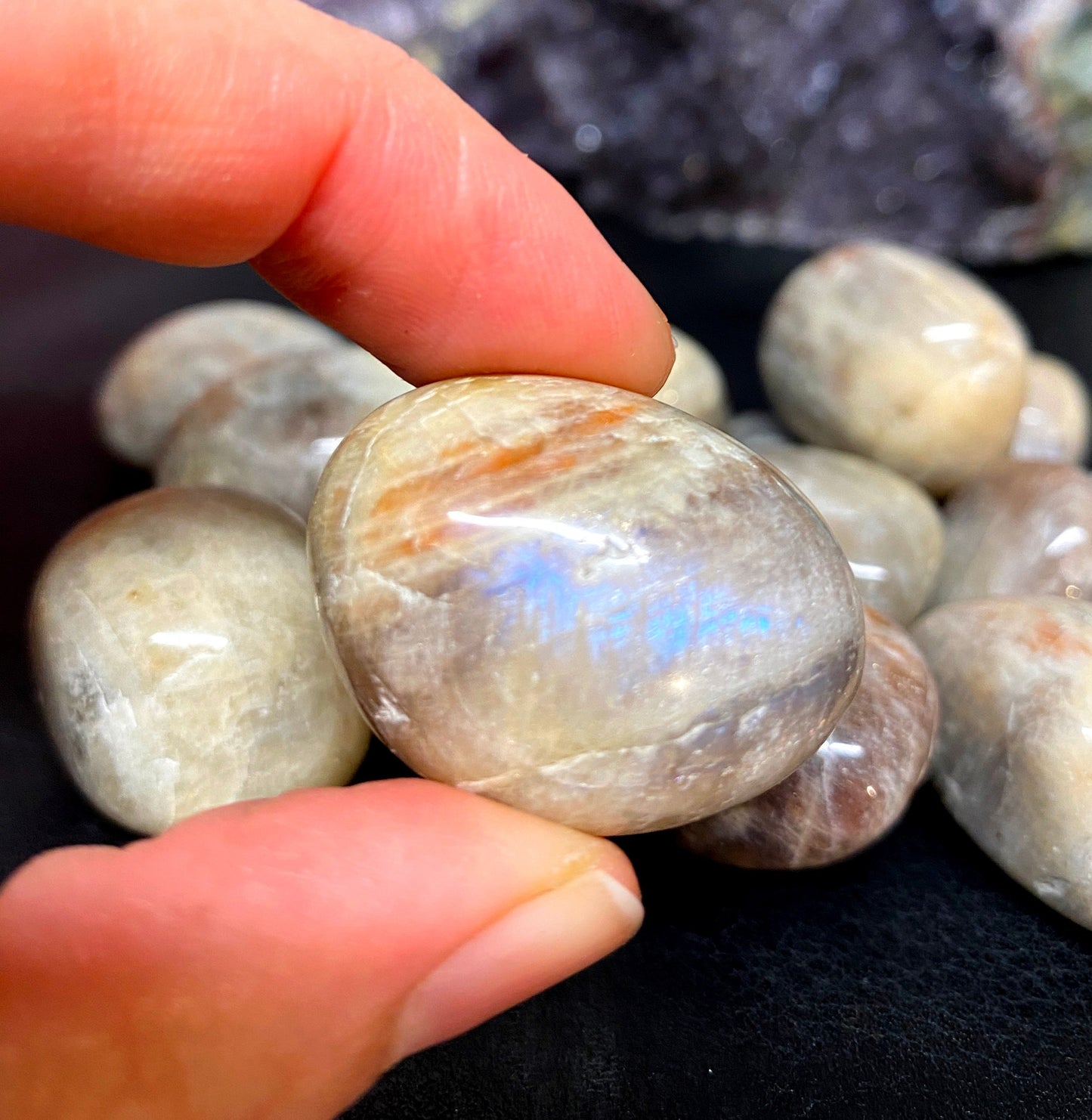 Belomorite Moonstone Tumblestones