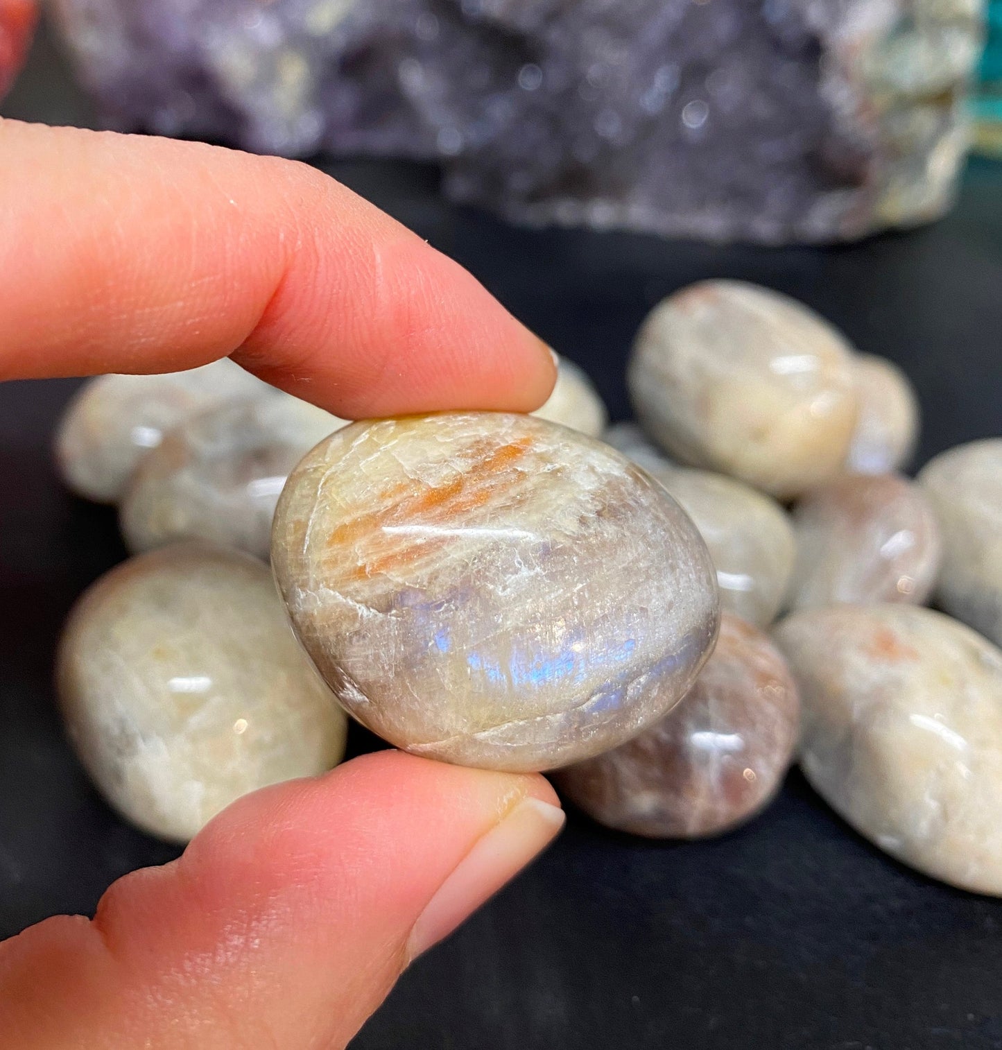 Belomorite Moonstone Tumblestones