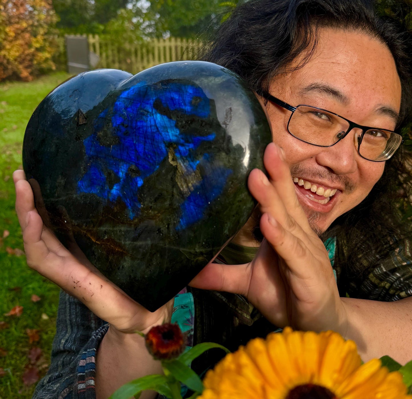 Labradorite Heart