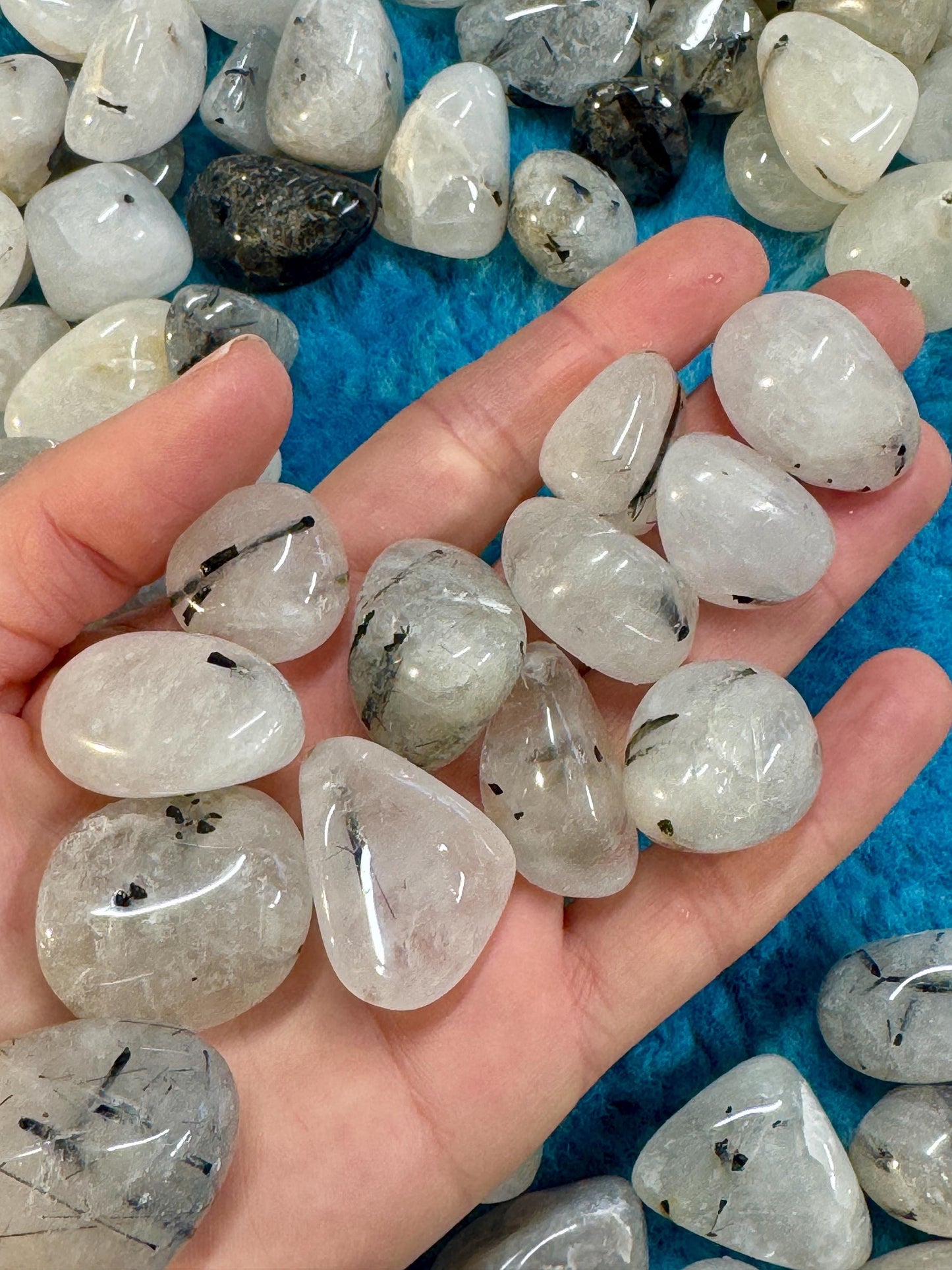 Tourmalinated Quartz Tumblestones
