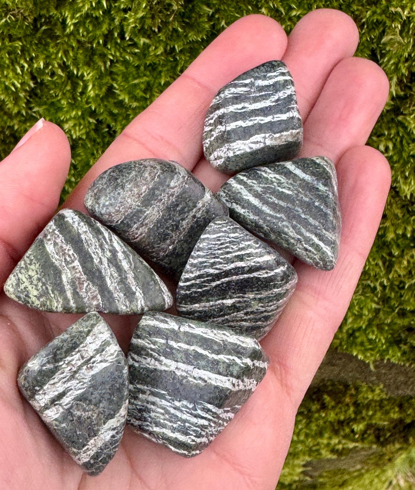 Green Zebra Calcite Tumblestones