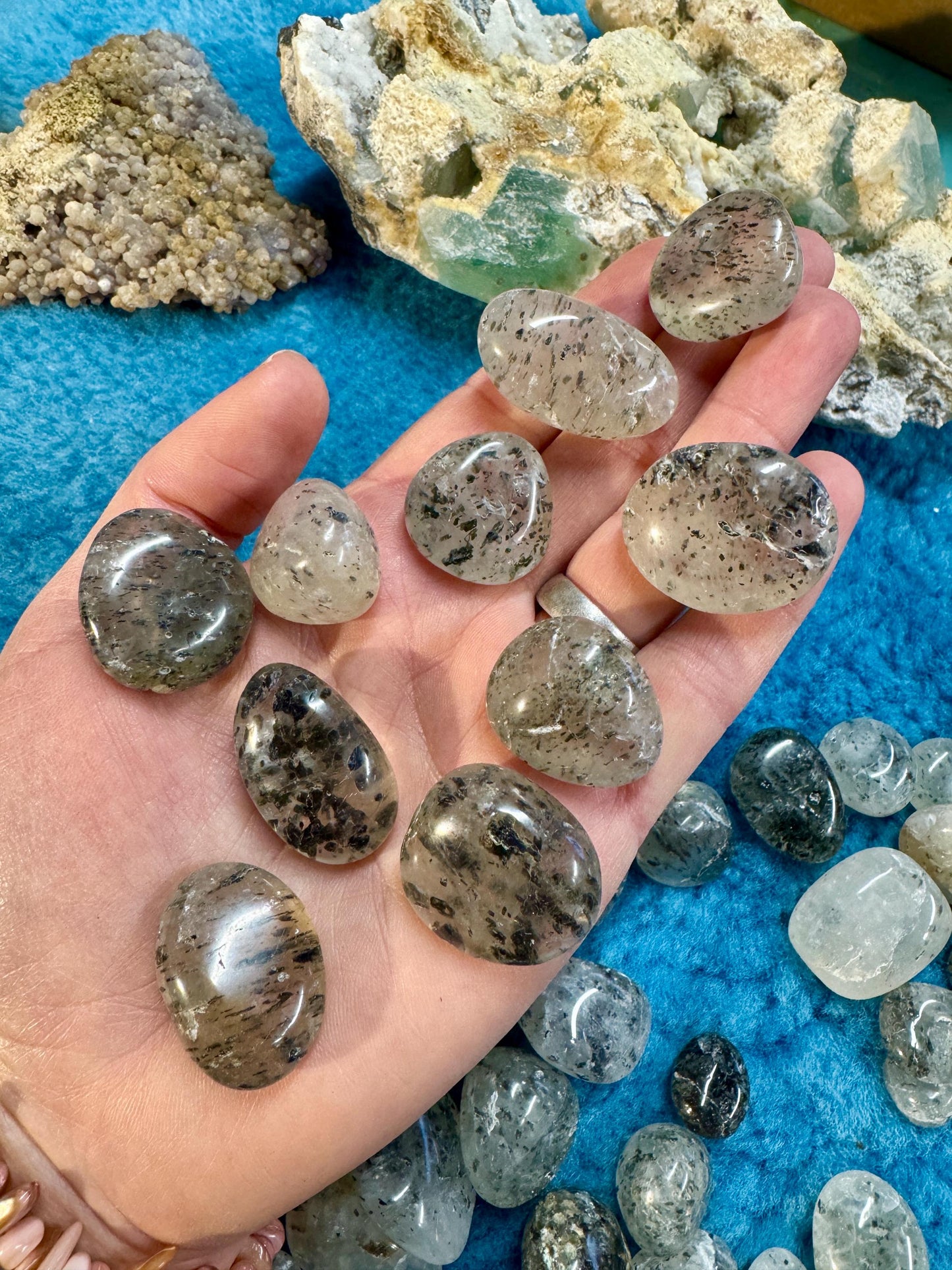 Hematite in Quartz Tumblestone