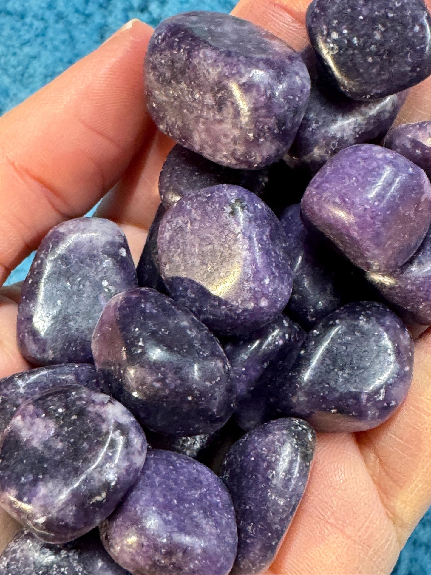 Dark lepidolite Tumblestones