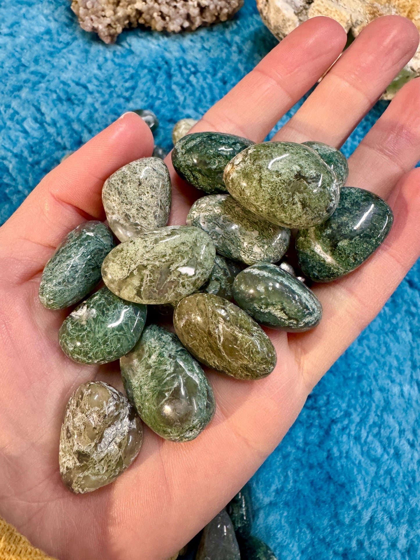 Moss agate Tumblestones