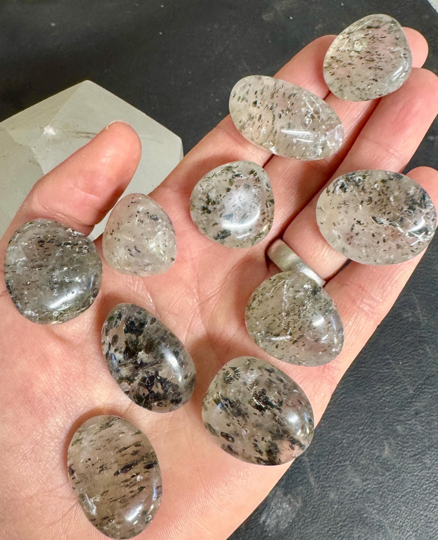 Hematite in Quartz Tumblestone