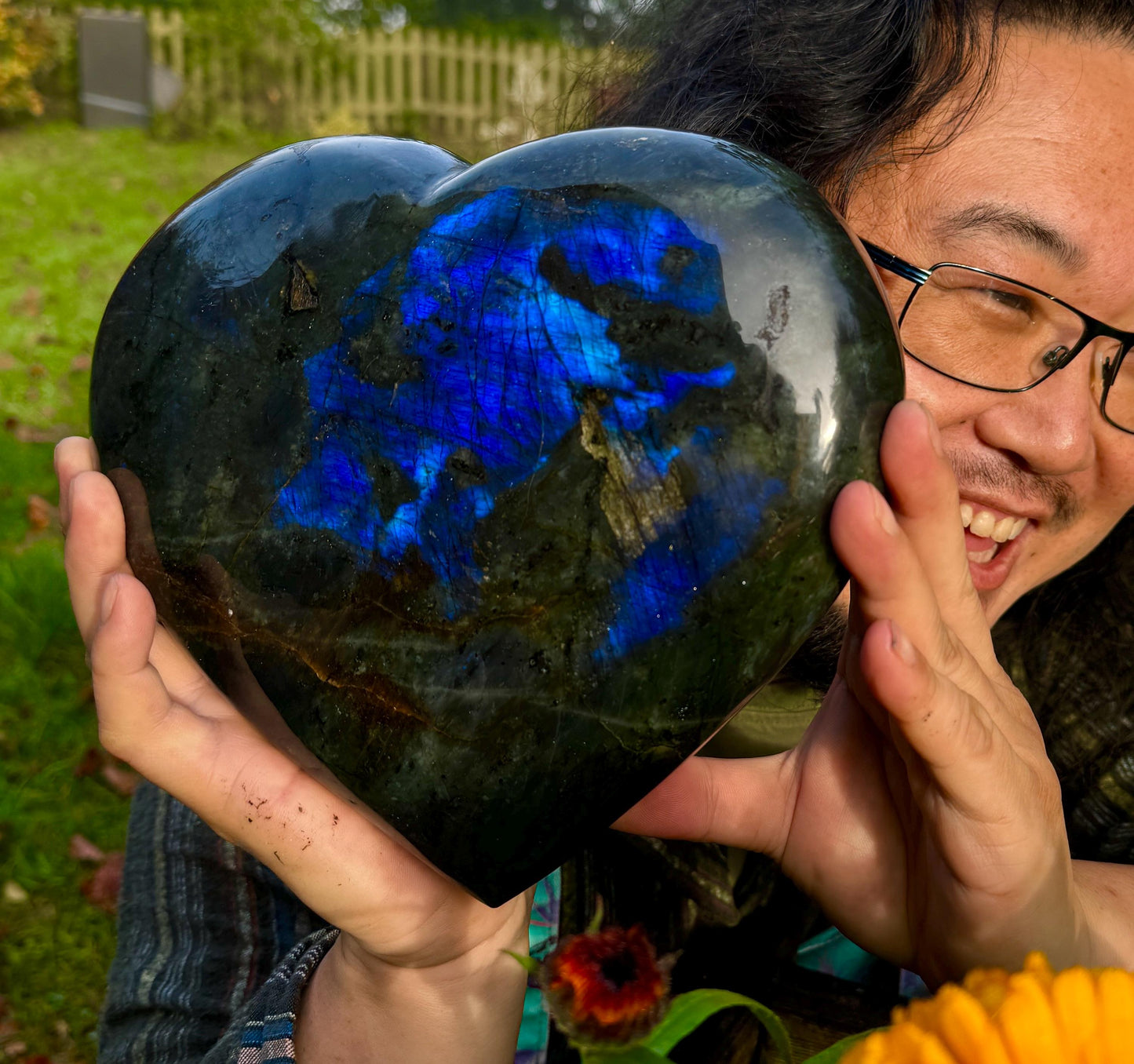 Labradorite Heart