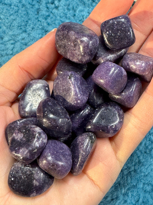 Dark lepidolite Tumblestones