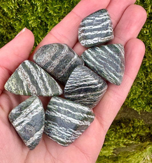 Green Zebra Calcite Tumblestones