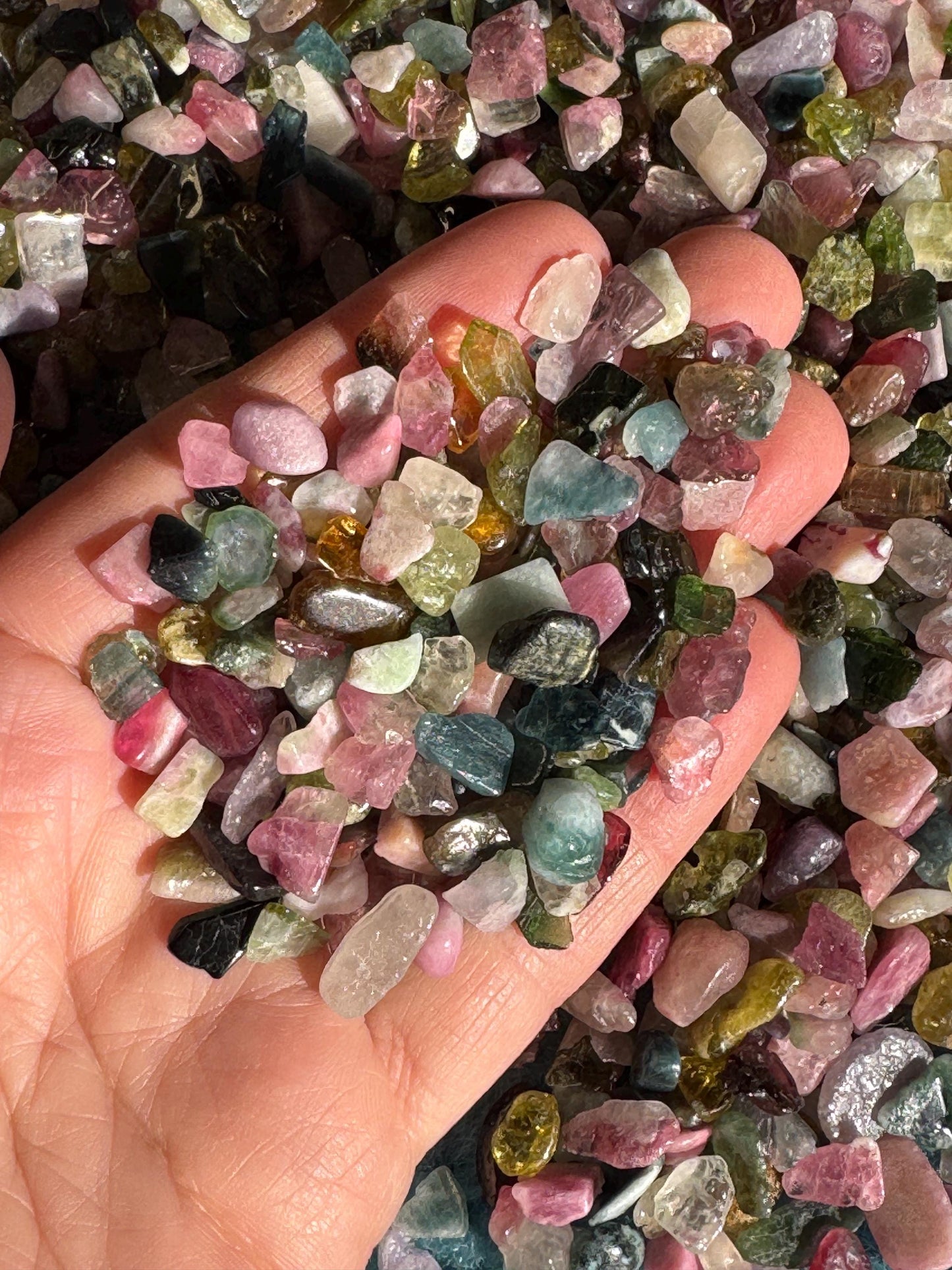Watermelon tourmaline chippings
