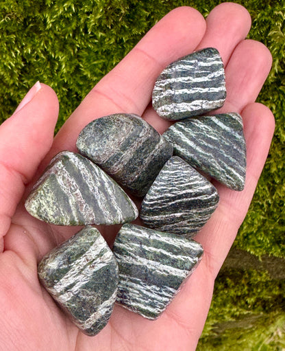 Green Zebra Calcite Tumblestones