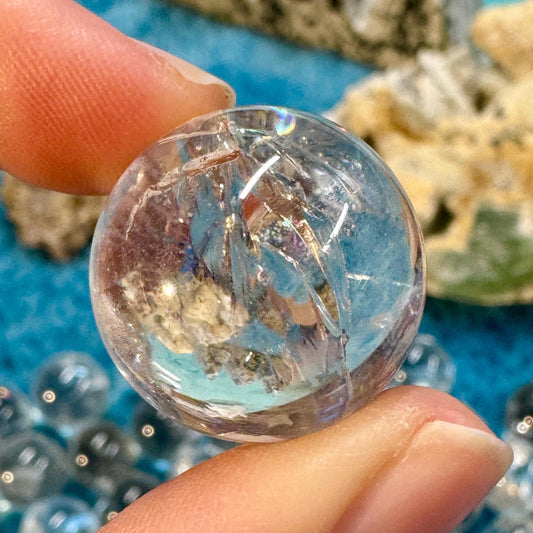 Clear quartz Spheres with rainbows