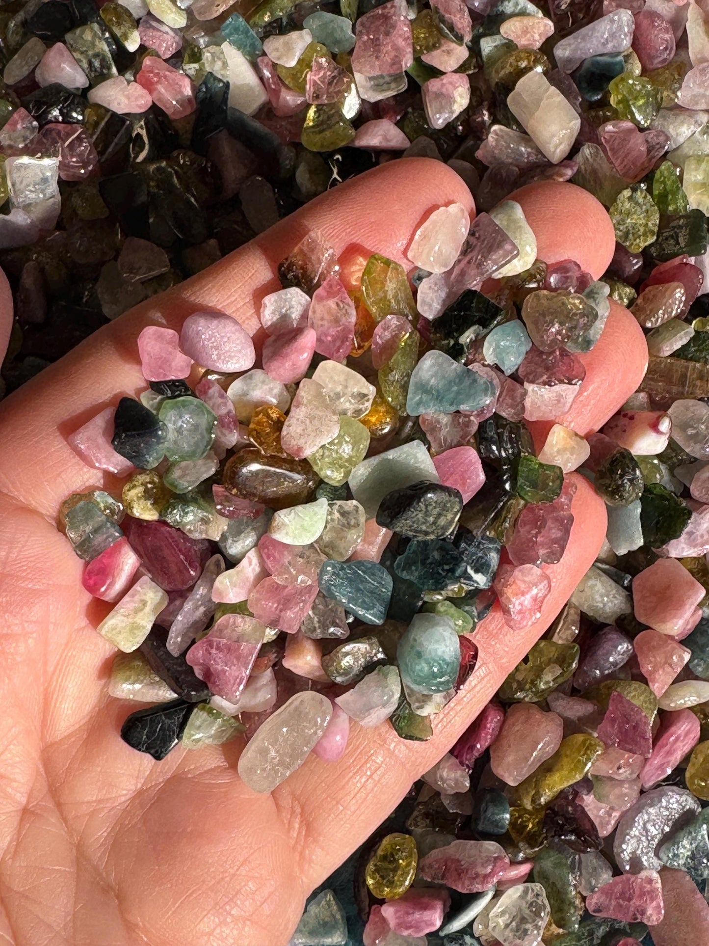 Watermelon tourmaline chippings