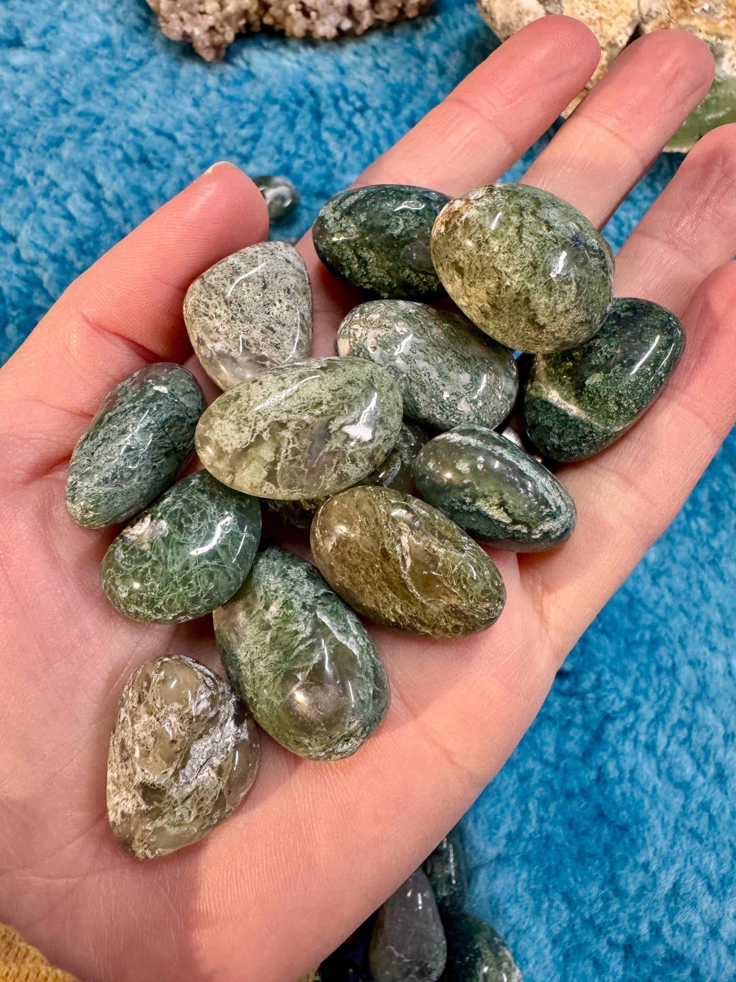 Moss agate Tumblestones