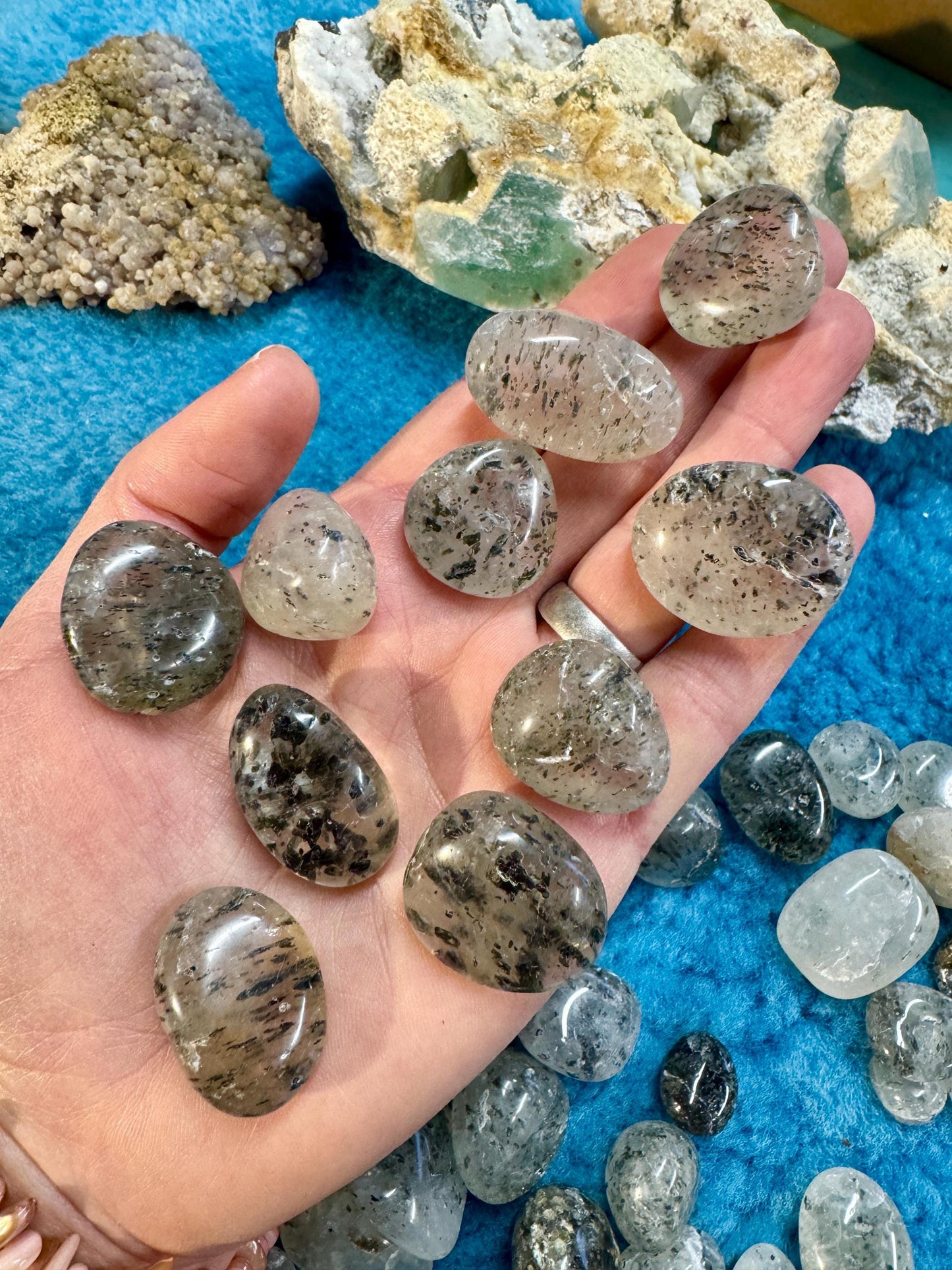 Hematite in Quartz Tumblestone