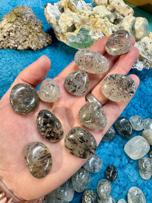 Hematite in Quartz Tumblestone