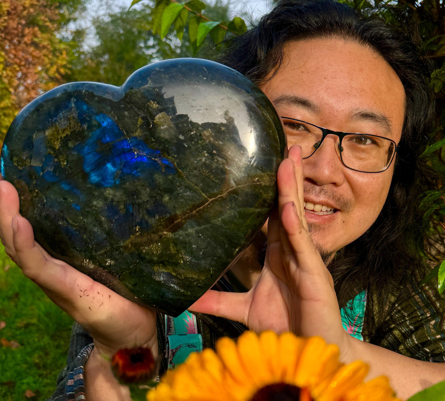 Labradorite Heart