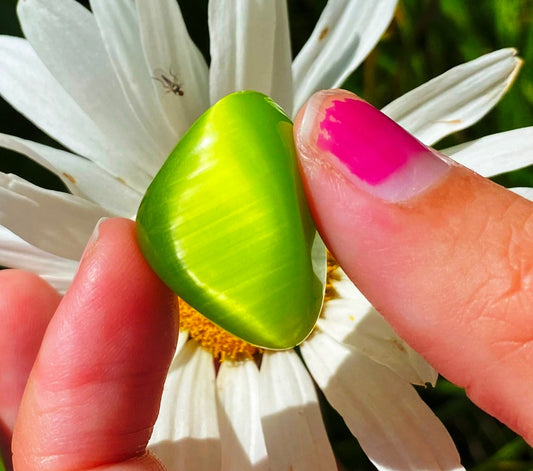 Green cat's eye Tumblestones